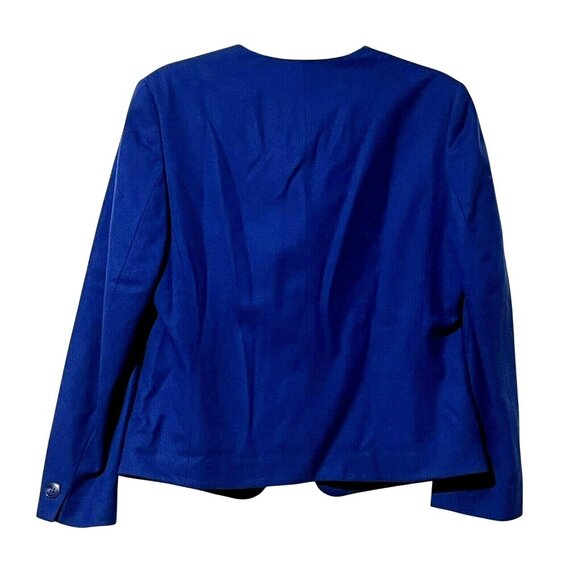 Pendleton Womens Blue Wool Blazer Size 8 V Neck 2 Button - Picture 3 of 6